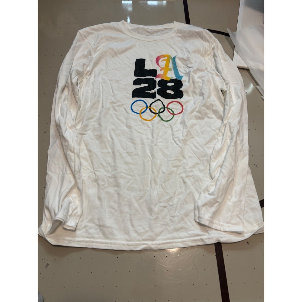 Fanatics LA 2028 Olympics Long Sleeve T-Shirt White Mens Medium Summer Games Tee